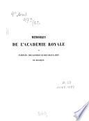 Mémoires de l'Académie Royale des Sciences, des Lettres et des Beaux-Arts de Belgique