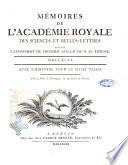 Memoires de l'Academie royale des sciences et belles lettres depuis l'avenement de Frederic Guillaume 2. au throne