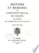 Mémoires de l'Institut de France, Académie des Inscriptions et belles-lettres