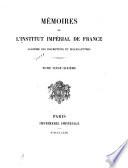 Mémoires de l'Institut de France, Académie des Inscriptions et belles-lettres