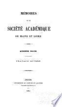 Mémoires de la Société académique de Maine et Loire