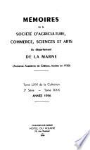 Mémoires de la Société d'agriculture, commerce, sciences et arts du département de la Marne