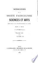 Mémoires de la société d'agriculture, sciences & arts centrale du département du Nord séant a Douai