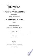 Mémoires de la Société d'Agriculture, Sciences, Arts et Belles-Lettres du Departément de l'Aube
