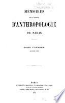 Mémoires de la Société d'anthropologie de Paris