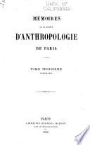 Mémoires de la Société d'anthropologie de Paris