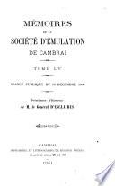 Mémoires de la Société d'émulation de Cambrai