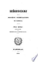 Memoires de la Societe  D'Emulation de  Cambrai