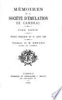 Mémoires de la Société d'émulation de Cambrai