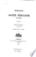 Mémoires de la Société d'émulation de Cambrai