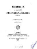 Memoires de la societe d'histoire naturelle de Paris