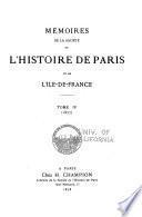 Mémoires de la Société de l'histoire de Paris et de l'Île-de-France