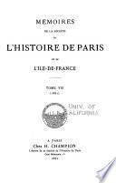 Mémoires de la Société de l'histoire de Paris et de l'Île-de-France