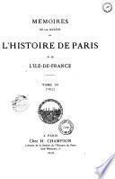Mémoires de la Société de l'histoire de Paris et de l'Ile-de-France