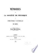 Mémoires de la Société de physique et d'histoire naturelle de Genève
