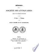 Mémoires De La Société Des Antiquaires De Normandie