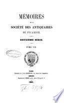Mémoires de la Société des Antiquaires de Picardie