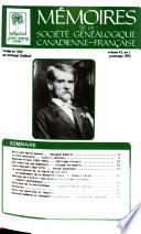 Mémoires de la Société généalogique canadienne-française