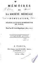 Mémoires de la société médicale d'émulation