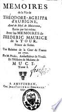 Mémoires de la vie de Théodore Agrippa d'Aubigné, ayeul de Mad. de Maintenon