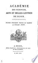 Mémoires de lʹAcadémie des sciences, arts et belles-lettres de Dijon