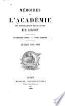 Mémoires de lʹAcadémie des sciences, arts et belles-lettres de Dijon
