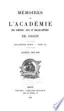 Mémoires de lʹAcadémie des sciences, arts et belles-lettres de Dijon