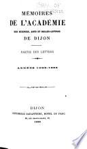 Mémoires de lʹAcadémie des sciences, arts et belles-lettres de Dijon