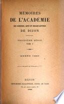 Mémoires de lʹAcadémie des sciences, arts et belles-lettres de Dijon