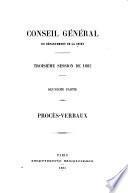 Mémoires de M. le préfet de la Seine & de M. le préfet de police et procès-verbaux des délibérations