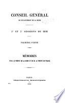 Mémoires de M. le préfet de la Seine & de M. le préfet de police et procès-verbaux des délibérations