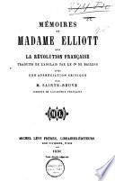 Mémoires de Madame Elliott sur la révolution française