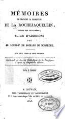 Mémoires de Madame la marquise de la Rochejaquelein écrits par elle-même