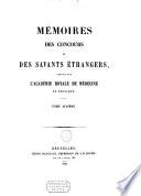 Mémoires des concours des savants étrangers