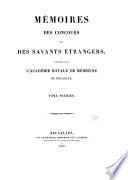 Mémoires des concours et des savants étrangers