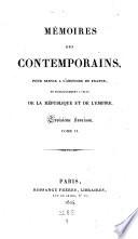 Memoires Des Contemporains Pour Servir A L'Histoire De La Republique Et De L'Empire
