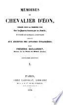 Memoires du Chevalier d'Eon, publ. pour la premiere fois (etc.)