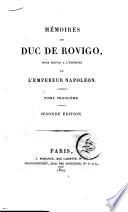 Mémoires du duc de Rovigo, pour servir a l'historie de l'empereur Napoléon. Tome premier -huitieme