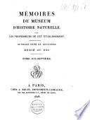 Mémoires du Muséum d'histoire naturelle