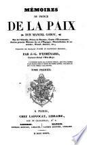 Mémoires du Prince de la Paix