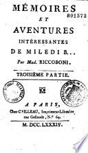 Mémoires et aventures intéressantes de Miledi B... Par Mad. Riccoboni