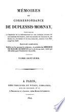 Mémoires et correspondance de Duplessis-Mornay