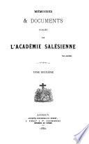 Mémoires et documents publiés par l'Académie salésienne