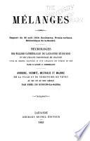 Mémoires et documents publiés par la Société d'histoire de la Suisse romande
