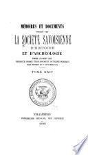 Mémoires et documents publiés par la Société savoisienne d'histoire et d'archéologie