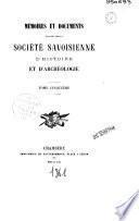 Mémoires et documents publiés par la Société savoisienne d'histoire et d'archéologie