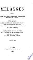 Mémoires et documents publiʹes par la Societʹe d'histoire de la Suisse romande