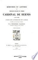 Memoires et lettres de Francois-Joachim de Pierre