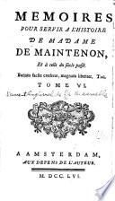 Memoires Et Lettres de Madame de Maintenon