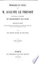 Mémoires et notes pour servir à l'histoire du département de l'Eure